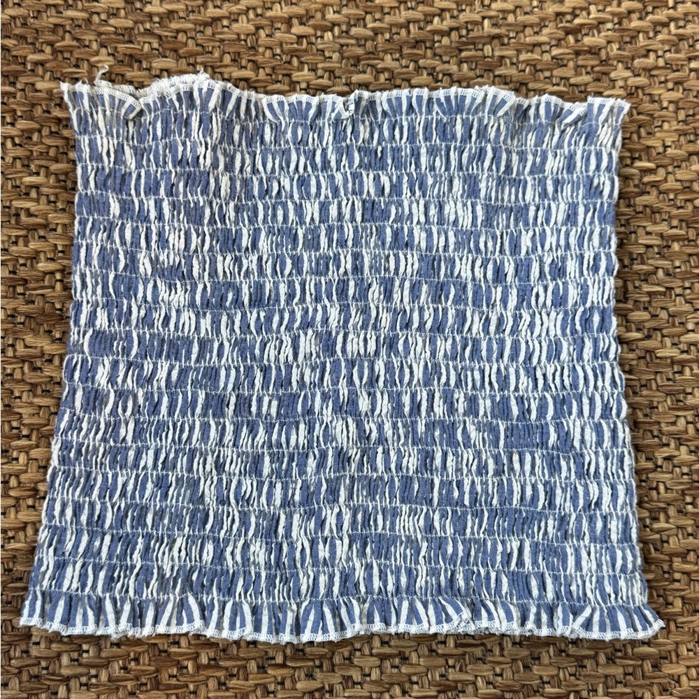 Blue and White Smocked Fabric